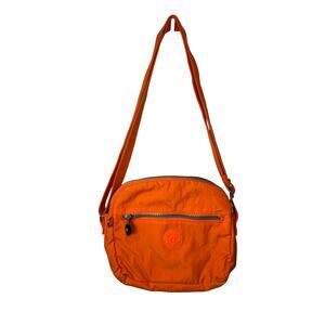 Kipling Keefe Nylon Crossbody Bag Vibrant Orange – Adjustable Strap